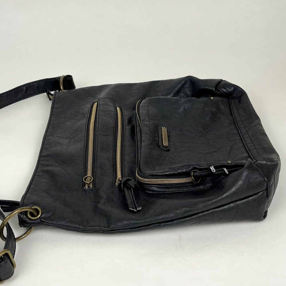 Stone & Co. Black Faux-Leather Crossbody Bag Purse - Picture 4 of 12